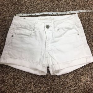 American Eagle White Jean Shorts